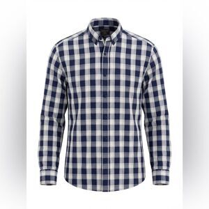 UNTUCKIT MENS BUTTON DOWN SHIRT SIZE L BLUE CHECK